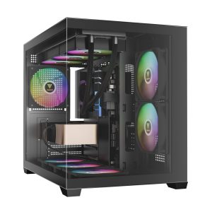 Thùng máy Gamdias GC10M V2 ARGB M-ATX (Kèm Sẵn 3F ARGB) - Đen
