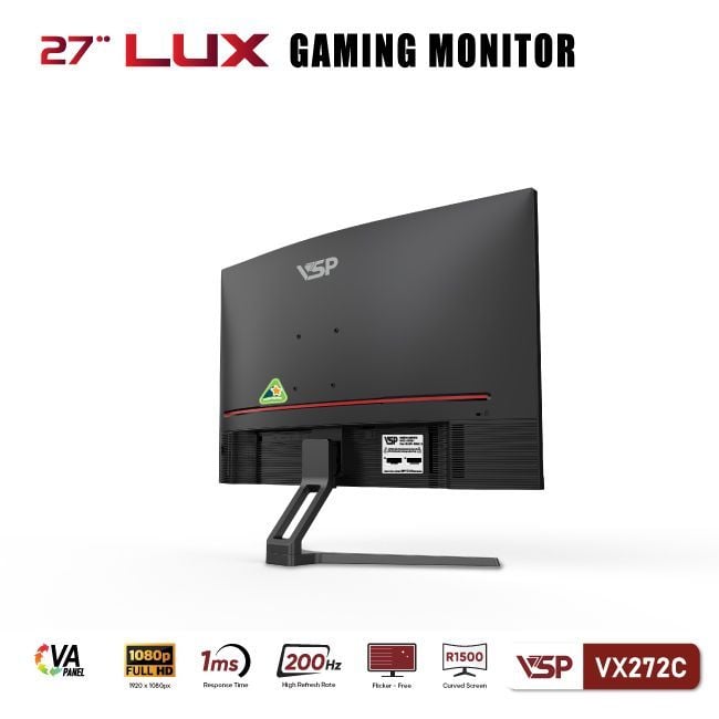 Màn hình Gaming VSP VX272C Lux | 27 inch, Full HD, VA, 200Hz, 1ms, cong - Ảnh 3