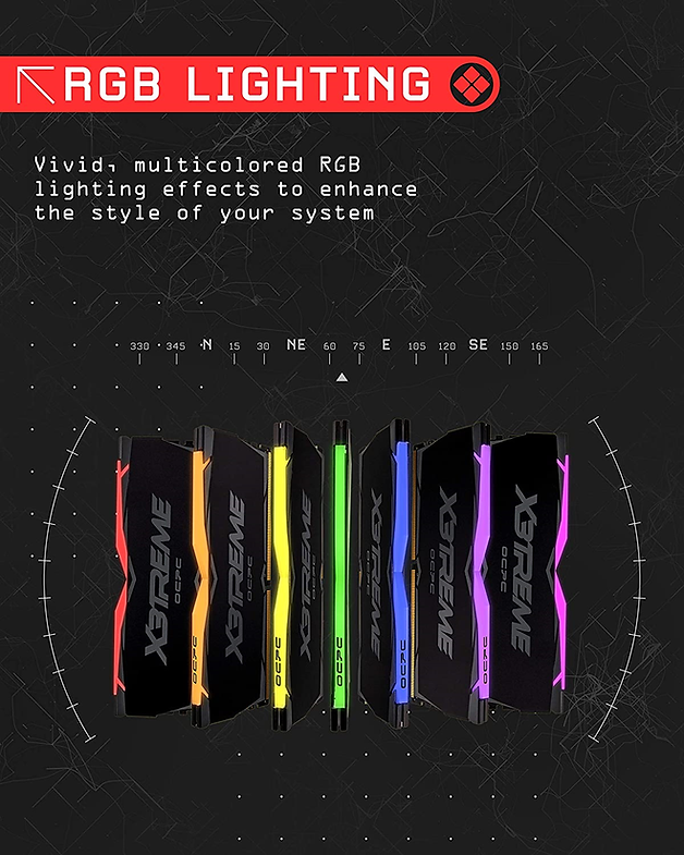 Ram OCPC X3 RGB 16GB | DDR4, 3200MHz, CL16, tản nhiệt đen (MMX3A16GD432C16) - Ảnh 3