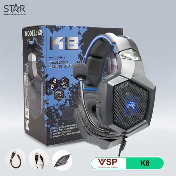 Tai Nghe VSP Gaming K8 LED - Ảnh 2