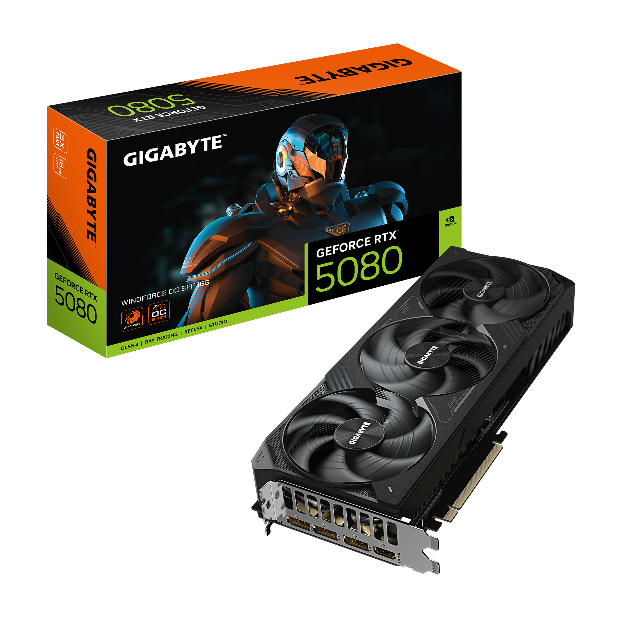 Card màn hình Gigabyte RTX 5080 16G WINDFORCE OC SFF - Ảnh 1