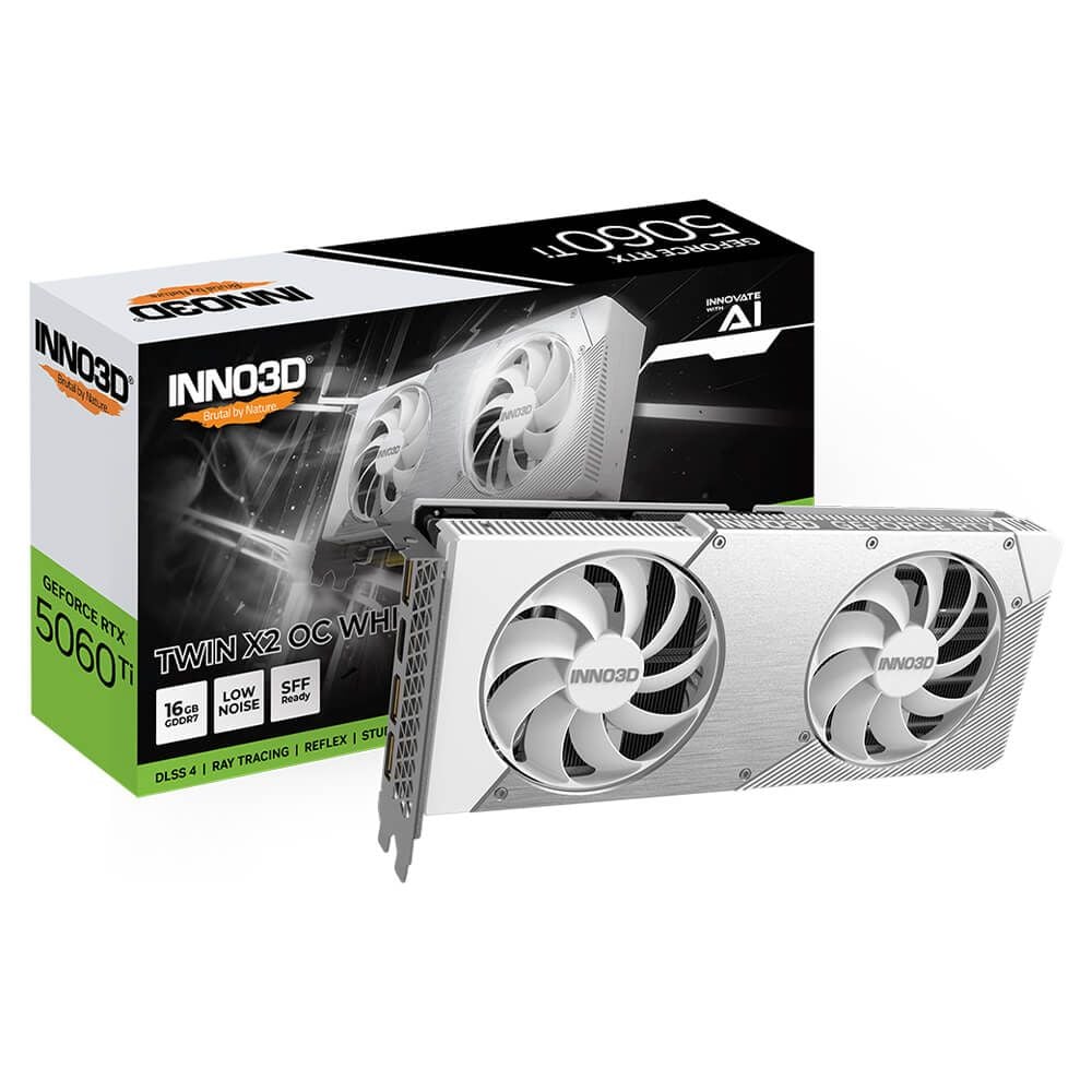 Card màn hình INNO3D RTX 5060 Ti Twin X2 OC WHITE 16GB - Ảnh 1