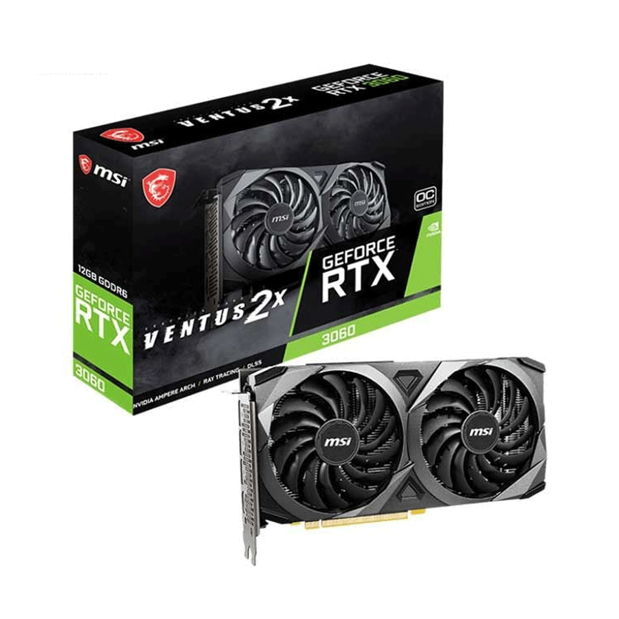 Card màn hình MSI RTX 3060 12GB GDDR6 Ventus 2X OC LHR - Ảnh 1