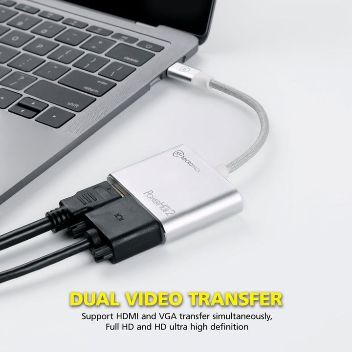 HUB mở rộng kết nối Micropack USB C to 4 Ports VGA Adapter | Silver (MDC-4V-SL) - Ảnh 4