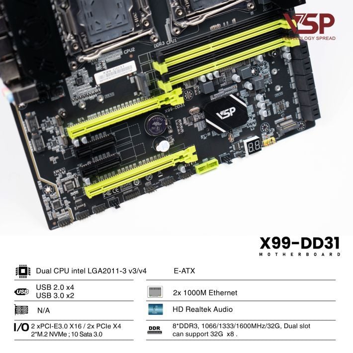 Mainboard VSP X99 DD31 - Ảnh 4