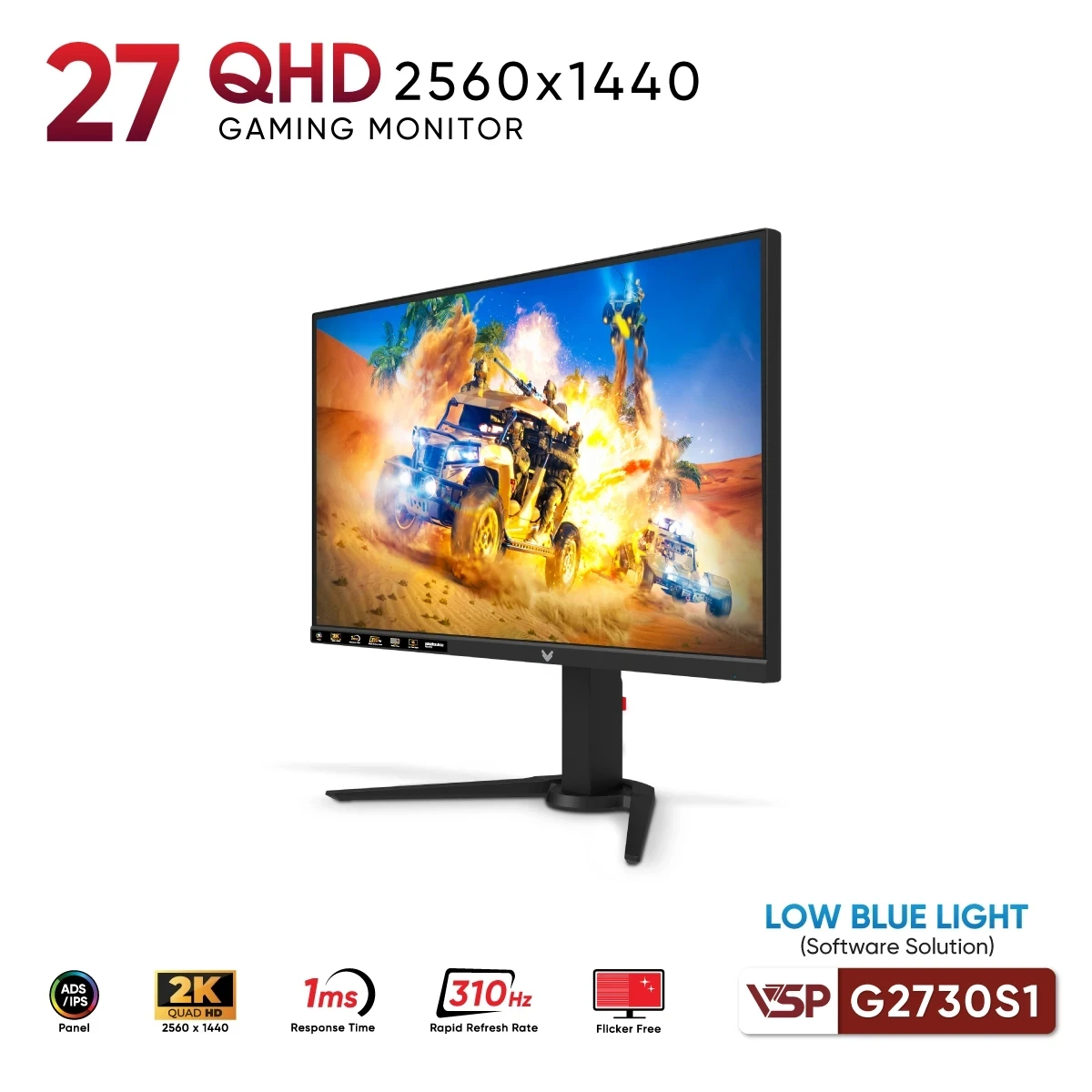 Màn Hình Gaming VSP G2730QS1 | 27 inch, 2K, IPS, 310Hz, 1ms, HDMI, DP - Ảnh 4