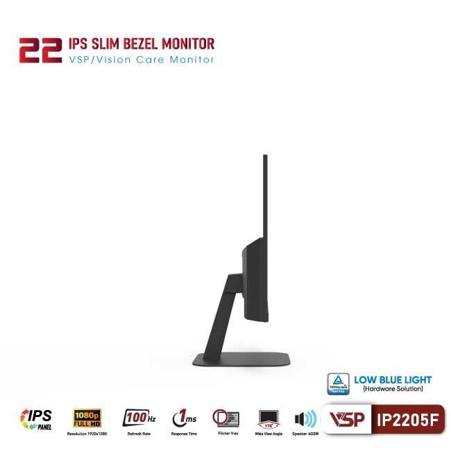 Màn hình VSP IP2205F | 21.5 inch, Full HD, IPS, 100Hz, 1ms, HDMI + VGA - Ảnh 2