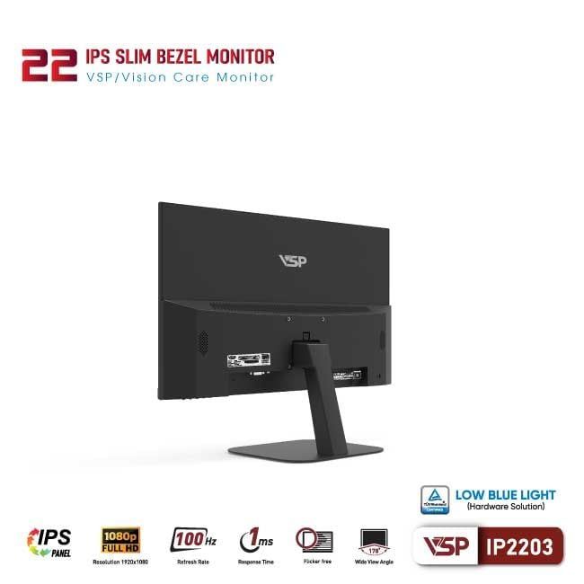Màn hình VSP IP2205F | 21.5 inch, Full HD, IPS, 100Hz, 1ms, HDMI + VGA - Ảnh 4