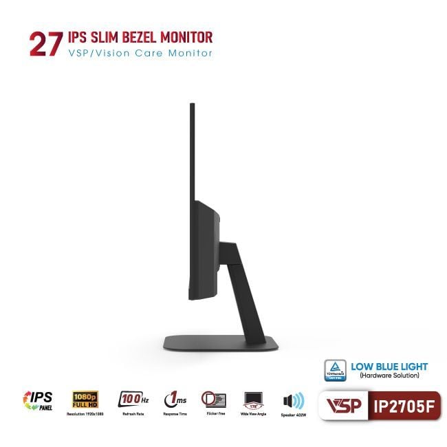 Màn hình VSP IP2705F | 27 inch, Full HD, IPS, 100Hz, 1ms, HDMI + VGA - Ảnh 3