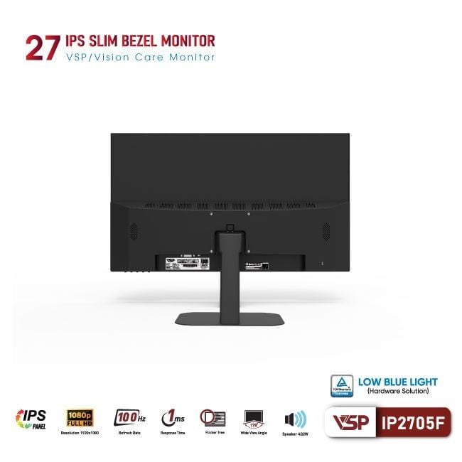 Màn hình VSP IP2705F | 27 inch, Full HD, IPS, 100Hz, 1ms, HDMI + VGA - Ảnh 4