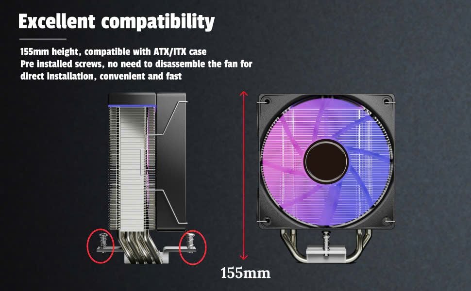 Tản nhiệt khí Leopard Kf400X - Đen, Led RGB - Ảnh 2