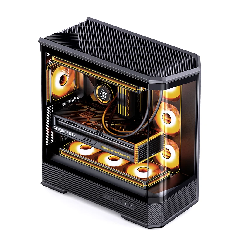 Thùng máy case Jonsbo D400 ATX Gaming | Đen, hồ cá - Ảnh 3