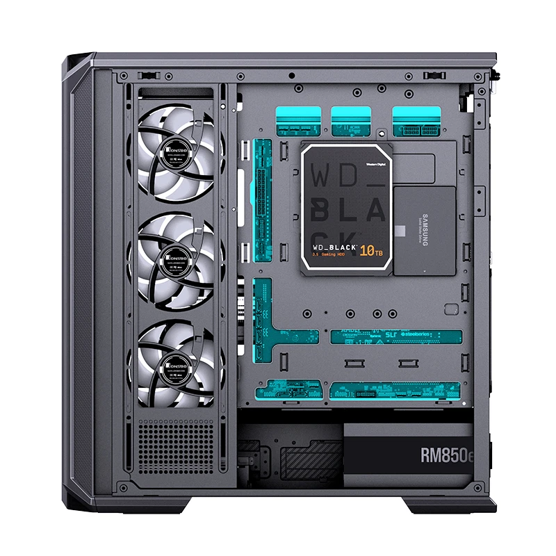 Thùng máy case Jonsbo D400 ATX Gaming | Đen, hồ cá - Ảnh 4