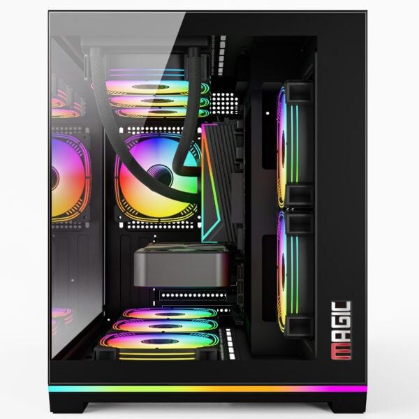 Thùng máy Magic GM-06L Pro (Led RGB/ARGB) (Full M-ATX) (Aio 360 Top) - Đen - Ảnh 3