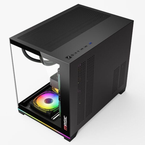 Thùng máy Magic GM-06L Pro (Led RGB/ARGB) (Full M-ATX) (Aio 360 Top) - Đen - Ảnh 4