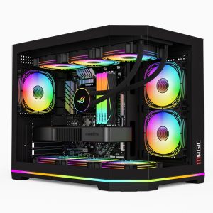 Thùng máy Magic GM-08L Pro (Led RGB/ARGB) (Full M-ATX) (Aio 360 Top) - Đen