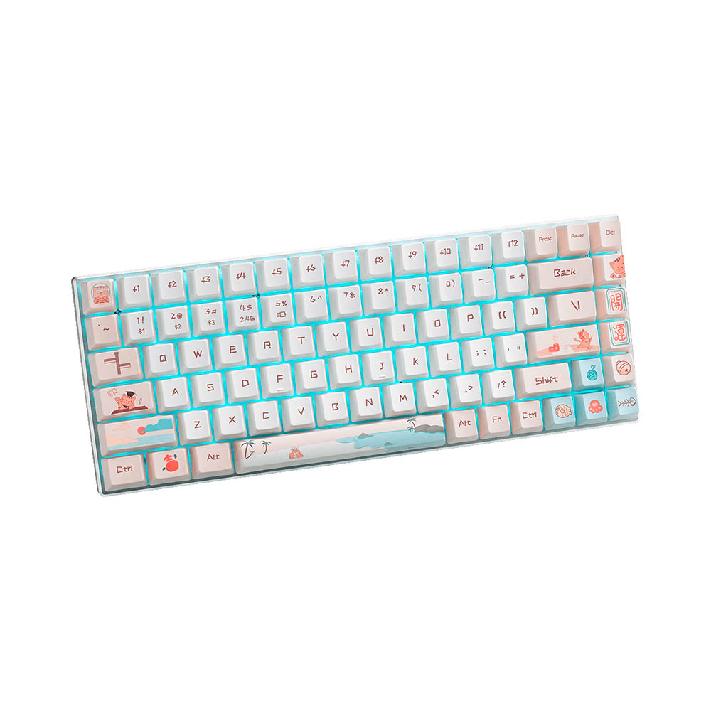 Bàn Phím Cơ Không Dây Gaming Rapoo MT510 Pro White Yellow Multi Mode | Sliver Switch (Blue Switch) - Ảnh 2