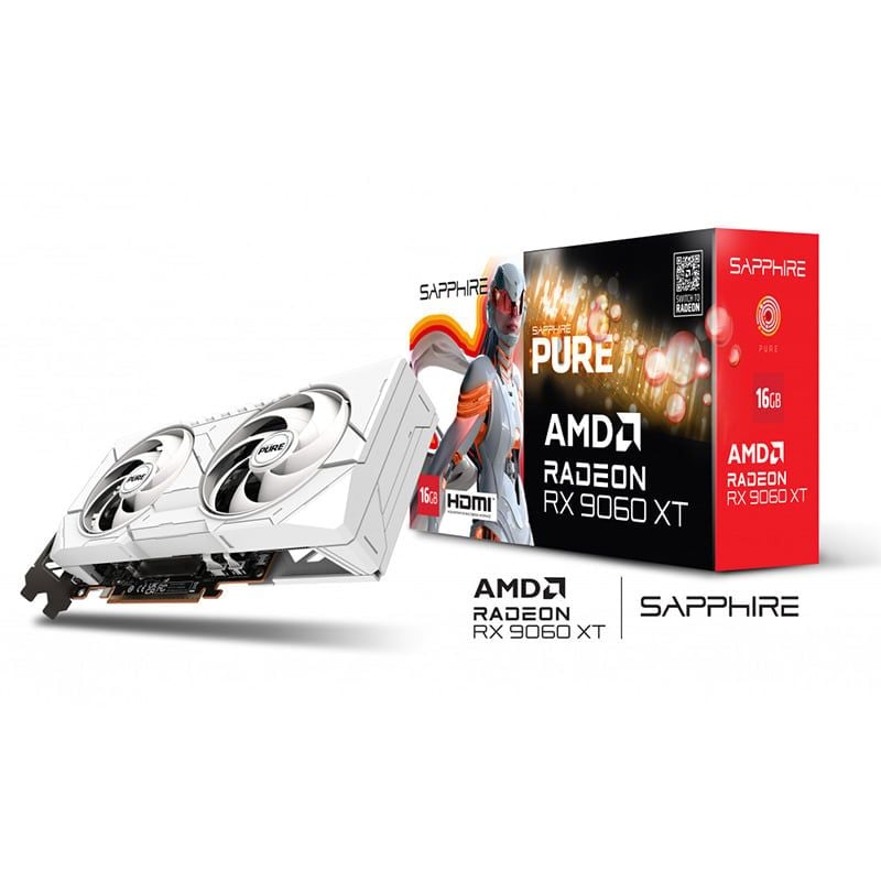 Card màn hình AMD Radeon RX 9060 XT SAPPHIRE PURE Gaming OC | 16GB GDDR6, 2048 SP, 550W - Ảnh 1