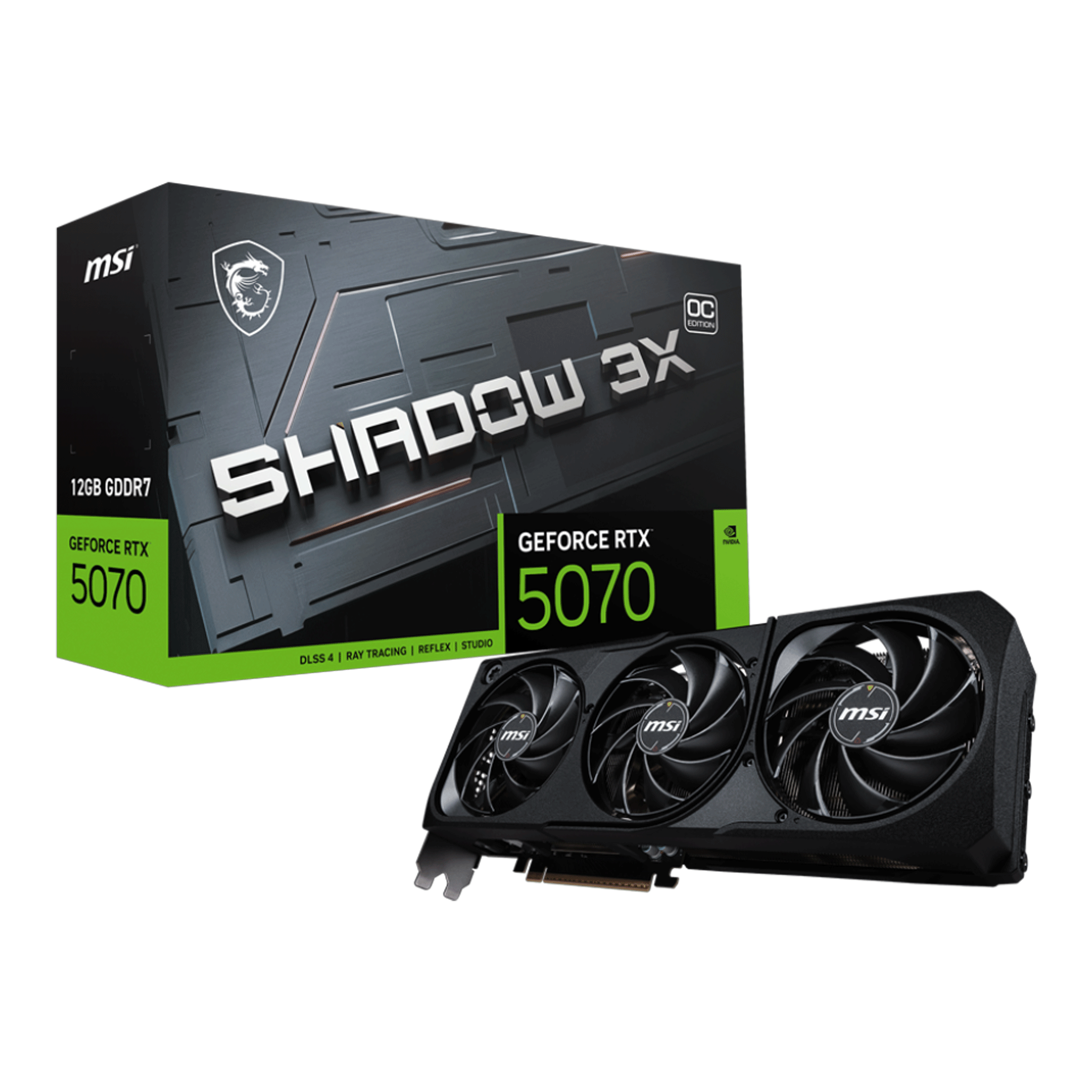 Card màn hình NVIDIA GeForce RTX 5070 MSI SHADOW 3X OC | 12GB GDDR7, 6144 CUDA, 650W - Ảnh 1
