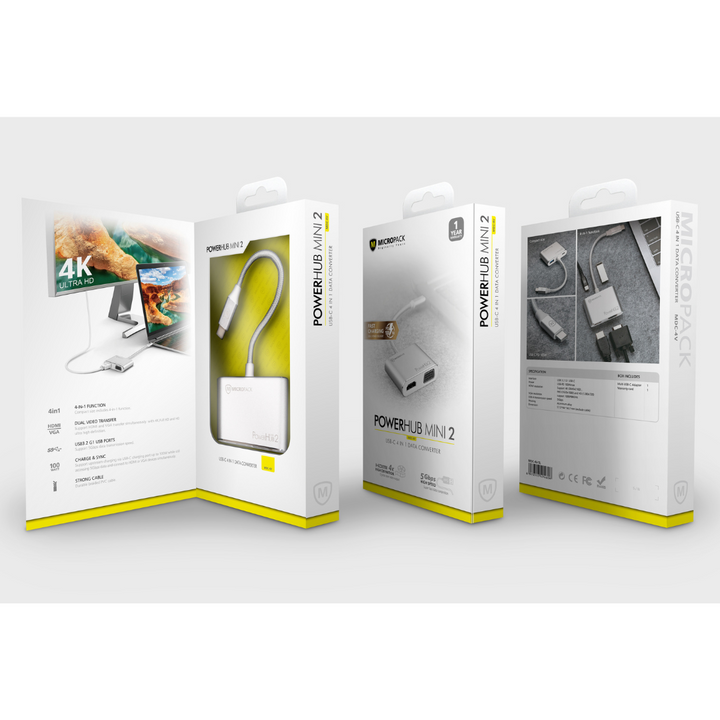 HUB mở rộng kết nối Micropack USB C to 4 Ports VGA Adapter | Silver (MDC-4V-SL) - Ảnh 2