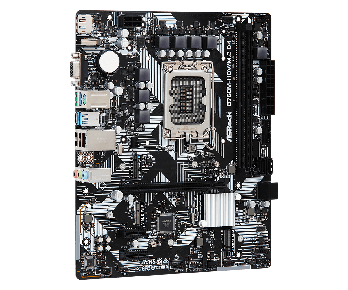 Mainboard ASRock B760M-HDV/M.2 DDR4 | LGA 1700, mATX, 2 khe RAM - Ảnh 4