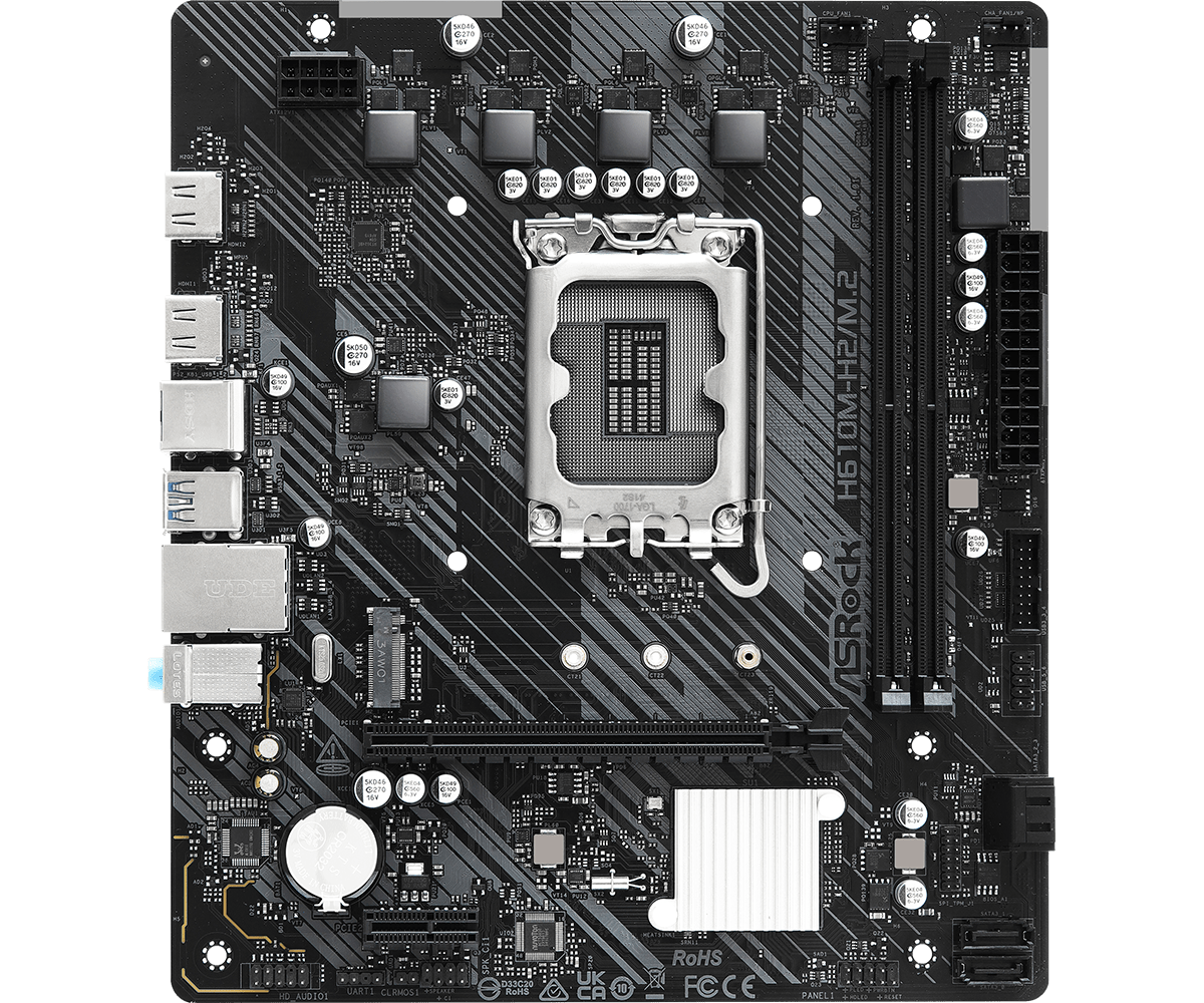 Mainboard ASRock H610M-H2/M.2 DDR4 | LGA 1700, mATX, 2 khe RAM - Ảnh 2