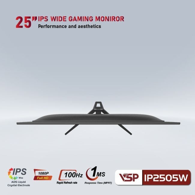 Màn hình VSP IP2505W | 24.5 inch, Full HD, IPS, 100Hz, 1ms, phẳng, đen - Ảnh 4