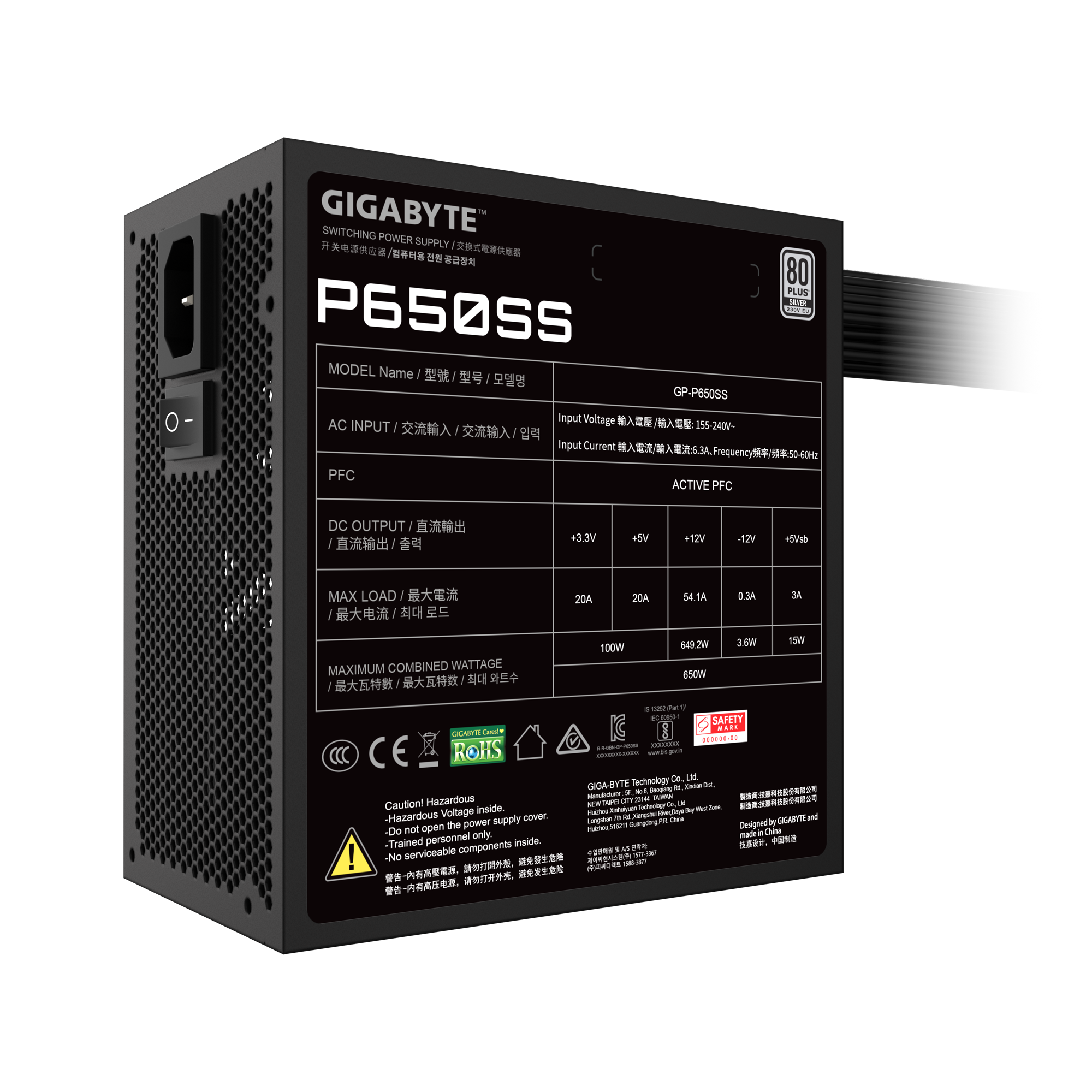 Nguồn máy tính GIGABYTE GP-P650SS 650W 80 Plus Silver | Non Modular, ATX - Ảnh 4