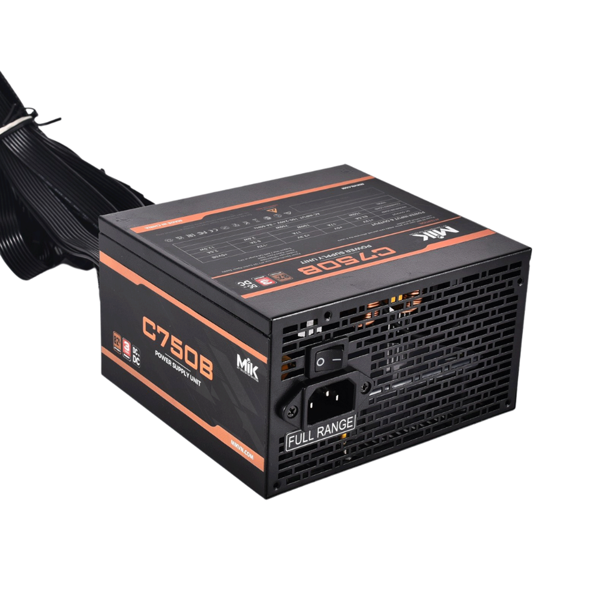 Nguồn máy tính MIK C750B 750W 80 Plus Bronze | Full Modular, ATX - Ảnh 1