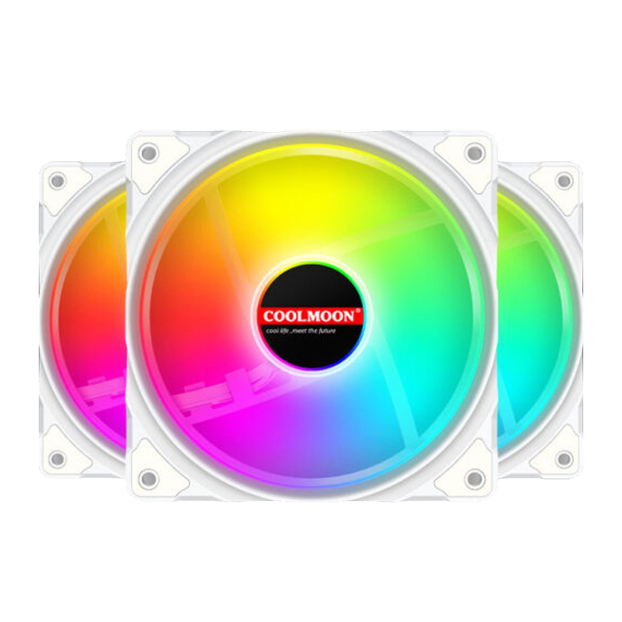 Quạt tản nhiệt PC Coolmoon S6 ARGB | Fan lẻ 120mm, ARGB, Trắng - Ảnh 1