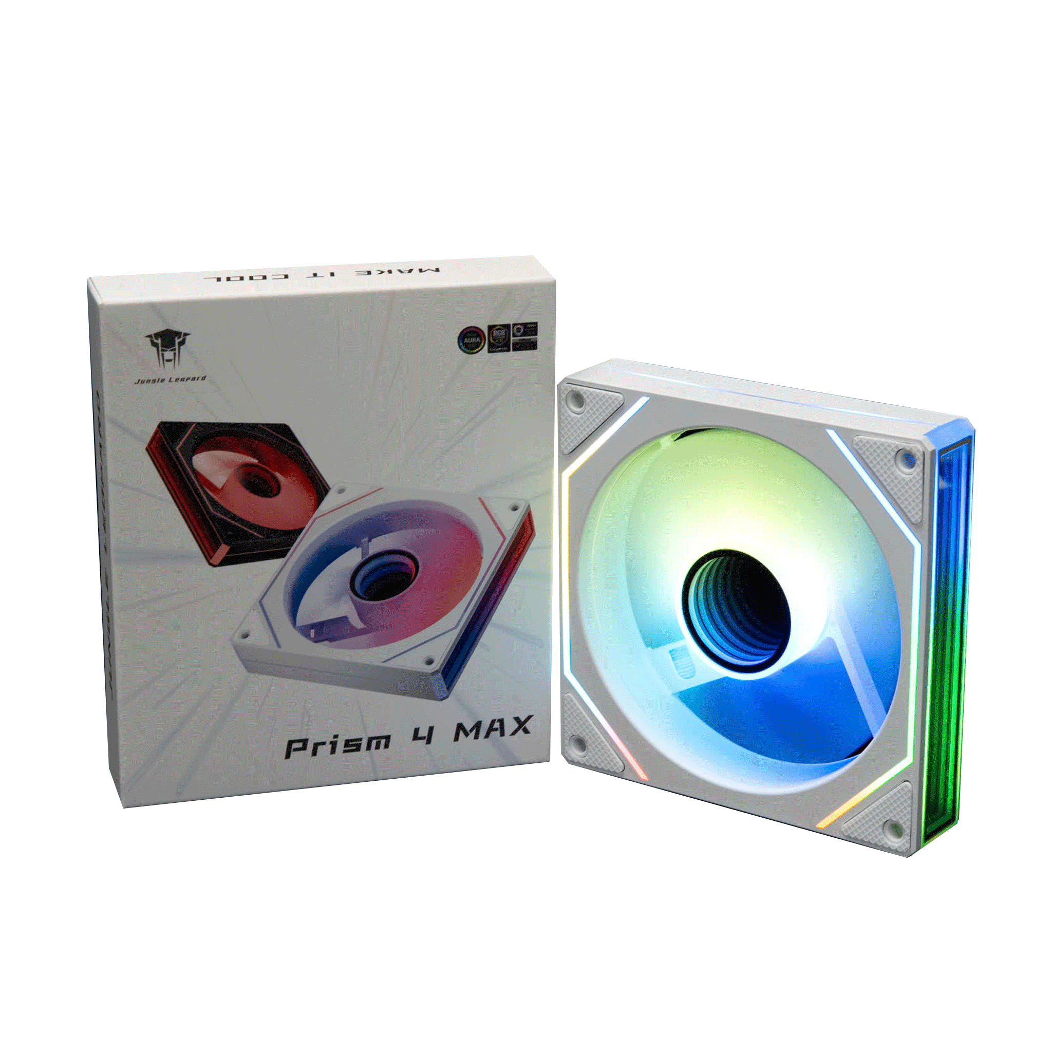 Quạt tản nhiệt PC Leopard Prism 4Max | Fan lẻ 120mm, ARGB, Trắng - Ảnh 1
