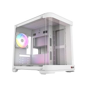 Thùng máy Magic Gaming GM-02 Curved M-ATX Support AIO 240 (Hồ Cá) Không Kèm Sẵn Fan - Trắng