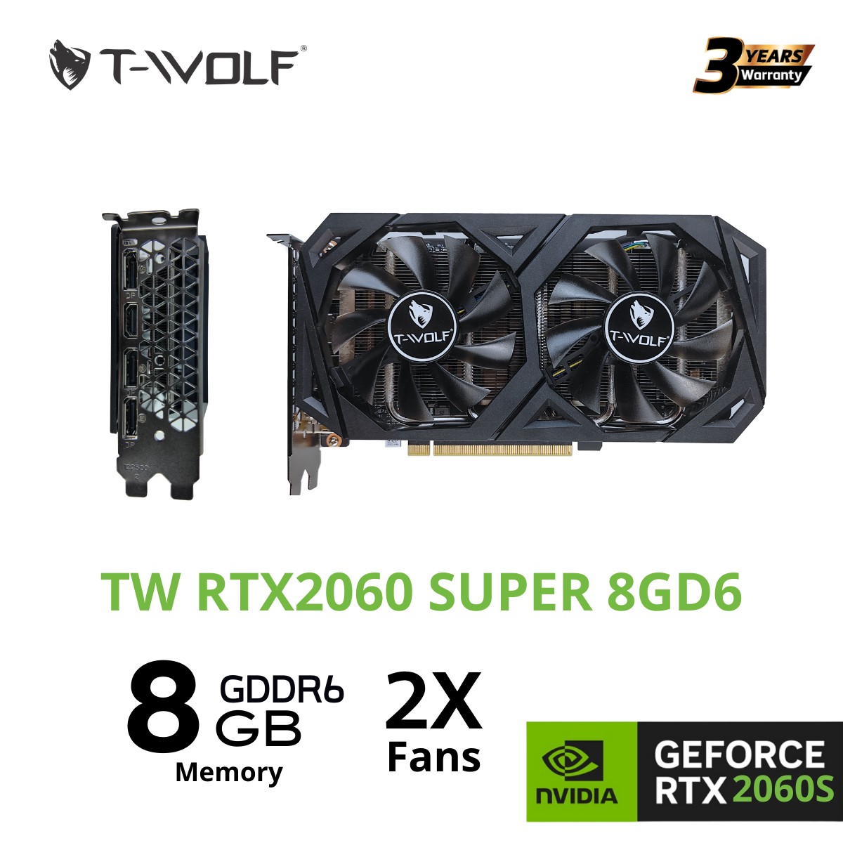 Card màn hình NVIDIA GeForce RTX 2060 Super T-WOLF | 8GB GDDR6, 2176 CUDA, 550W - Ảnh 4