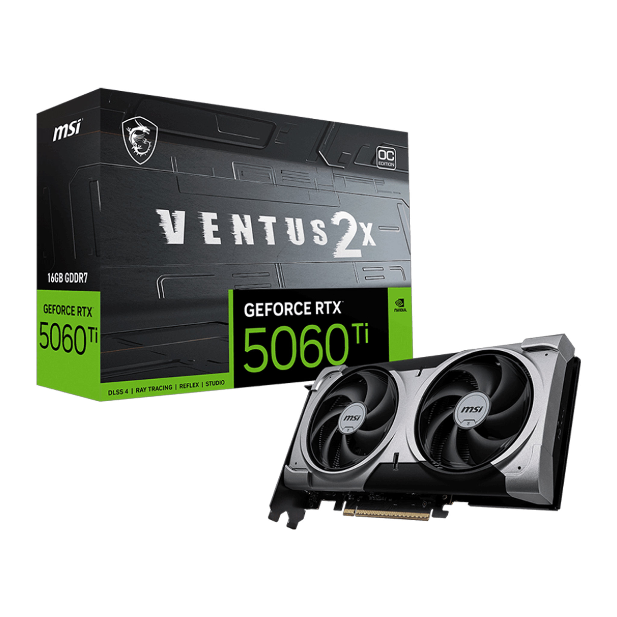 Card màn hình NVIDIA GeForce RTX 5060 Ti MSI VENTUS 2X PLUS OC | 16GB GDDR7, 4608 CUDA, 600W - Ảnh 1