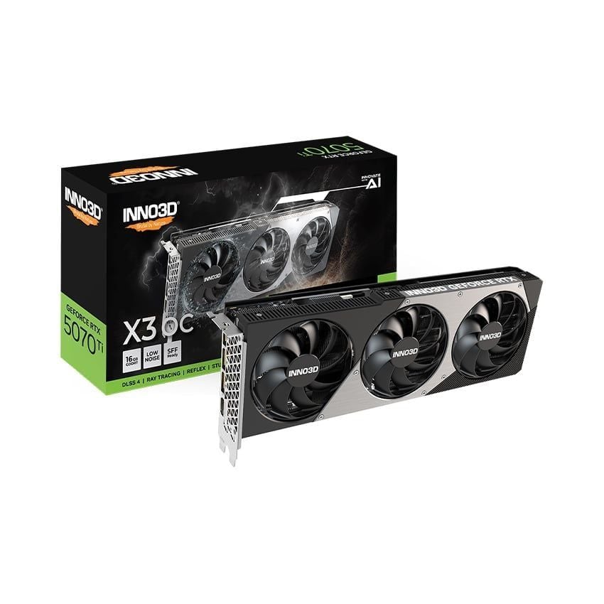 Card màn hình NVIDIA GeForce RTX 5070 Ti INNO3D X3 OC | 16GB GDDR7, 8960 CUDA, 750W - Ảnh 1