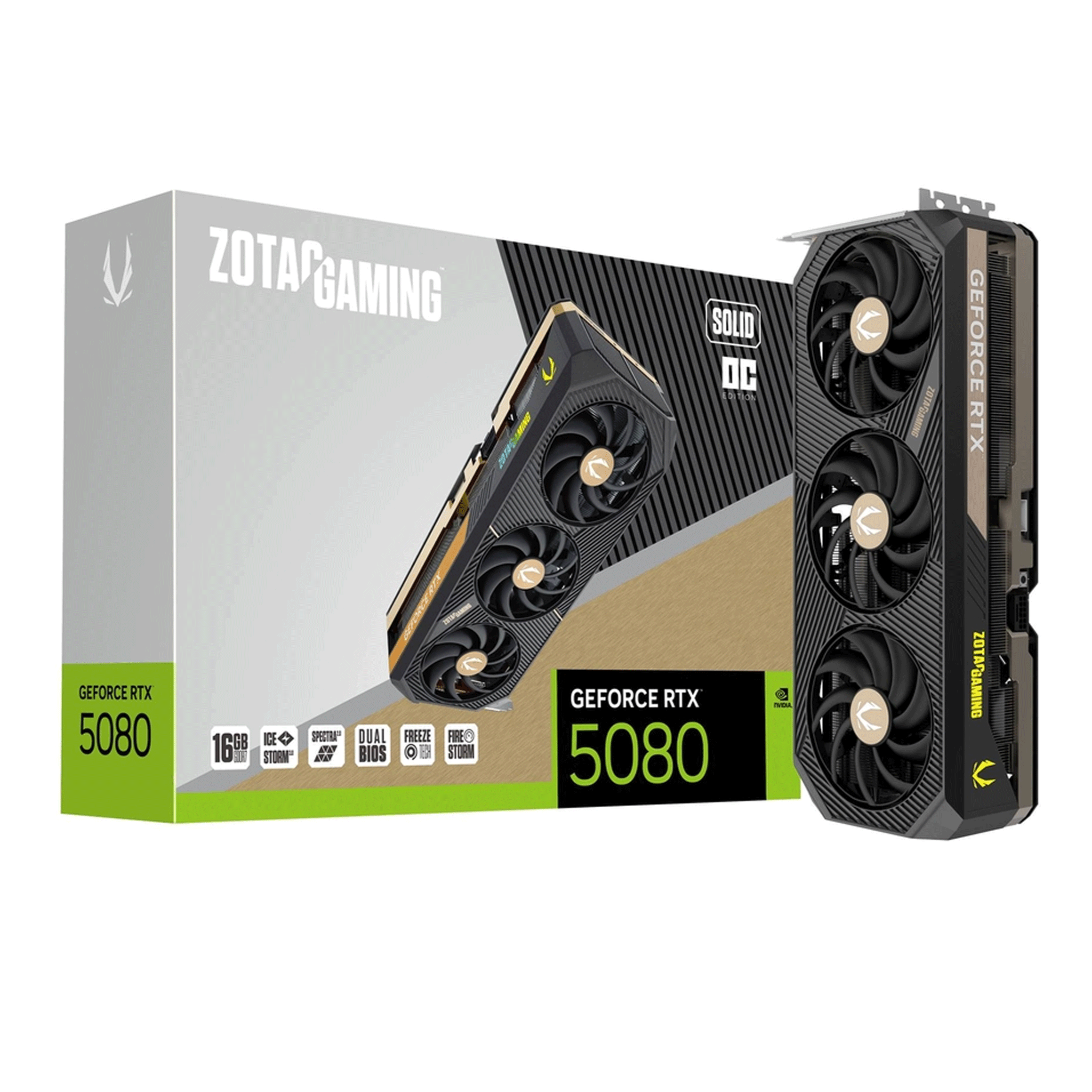 Card màn hình NVIDIA GeForce RTX 5080 ZOTAC SOLID OC | 16GB GDDR7, 10752 CUDA, 850W - Ảnh 1