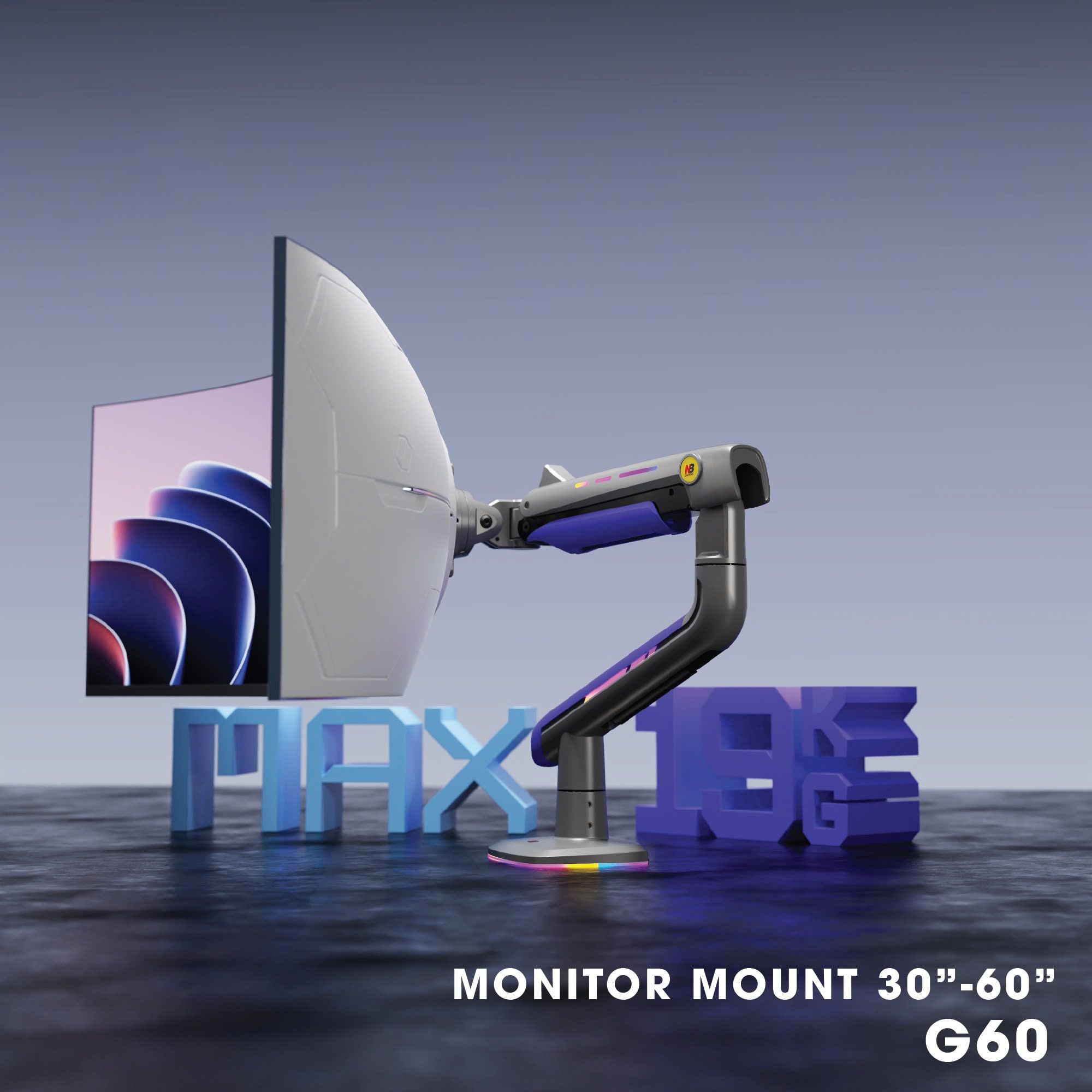 Giá Treo LCD Northbayou G60 Gaming, 32"-60", Màu đen xám, Led RGB - Ảnh 2