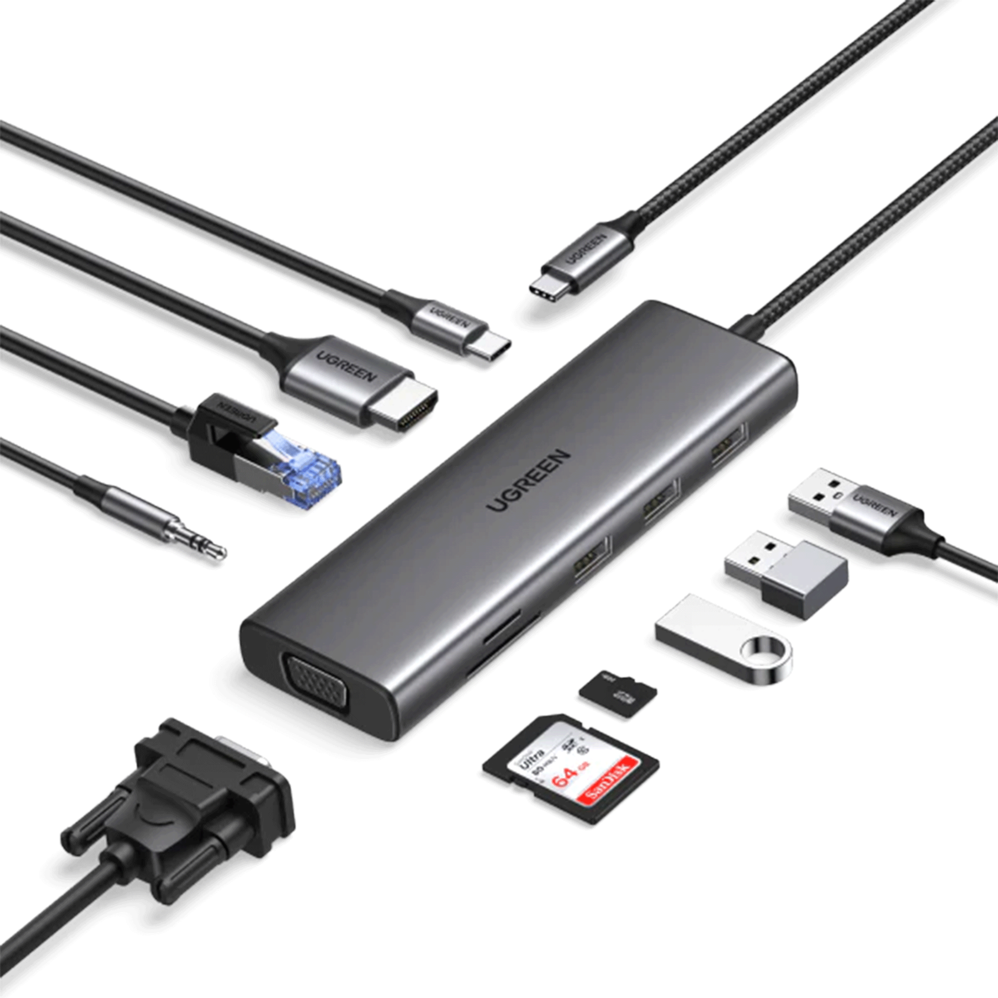 Hub chuyển đổi Type C Ugreen (15601) | 10 in 1 - Ảnh 1