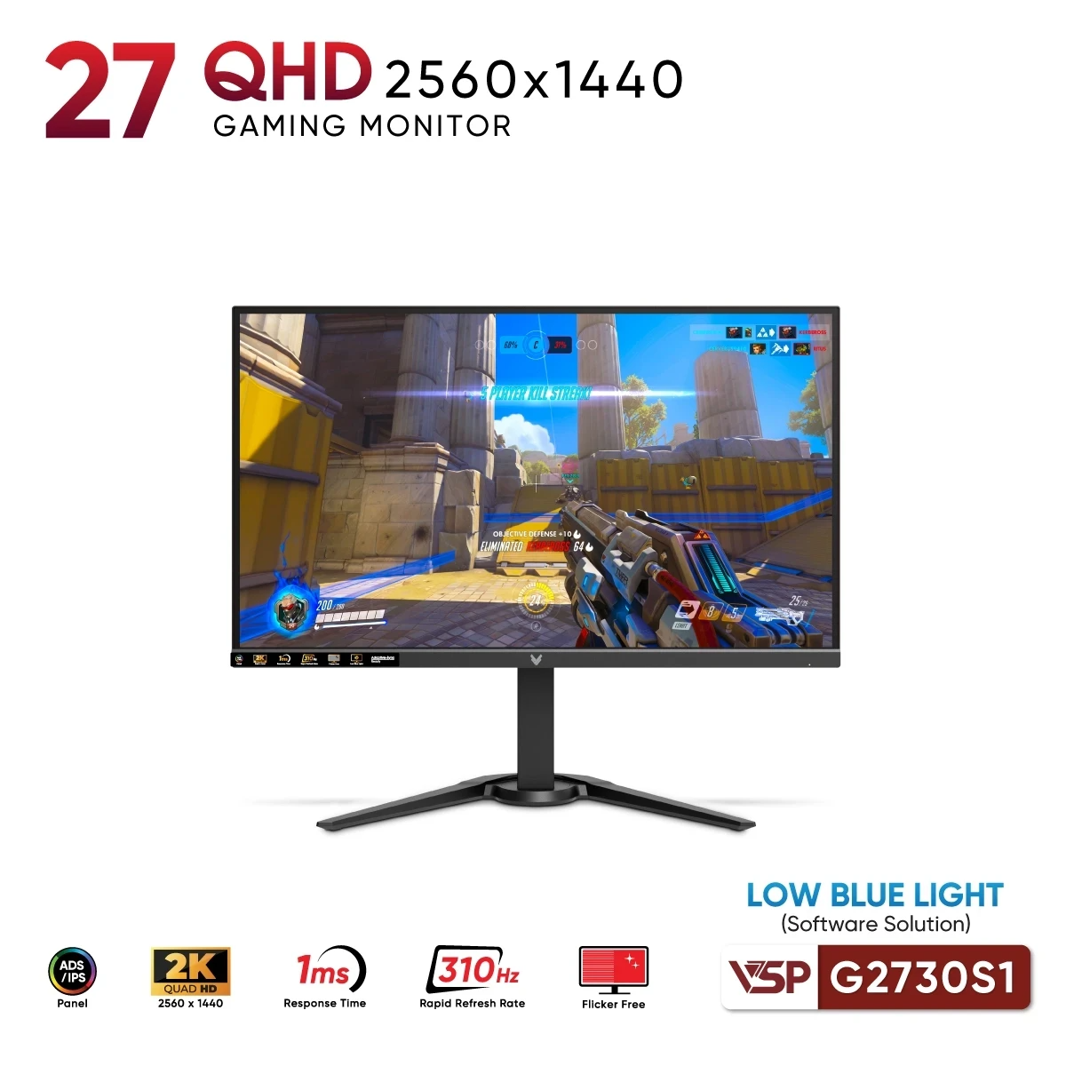 Màn hình Gaming VSP G2730QS1 | 27 inch, 2K/QHD, 310Hz, IPS - Ảnh 2