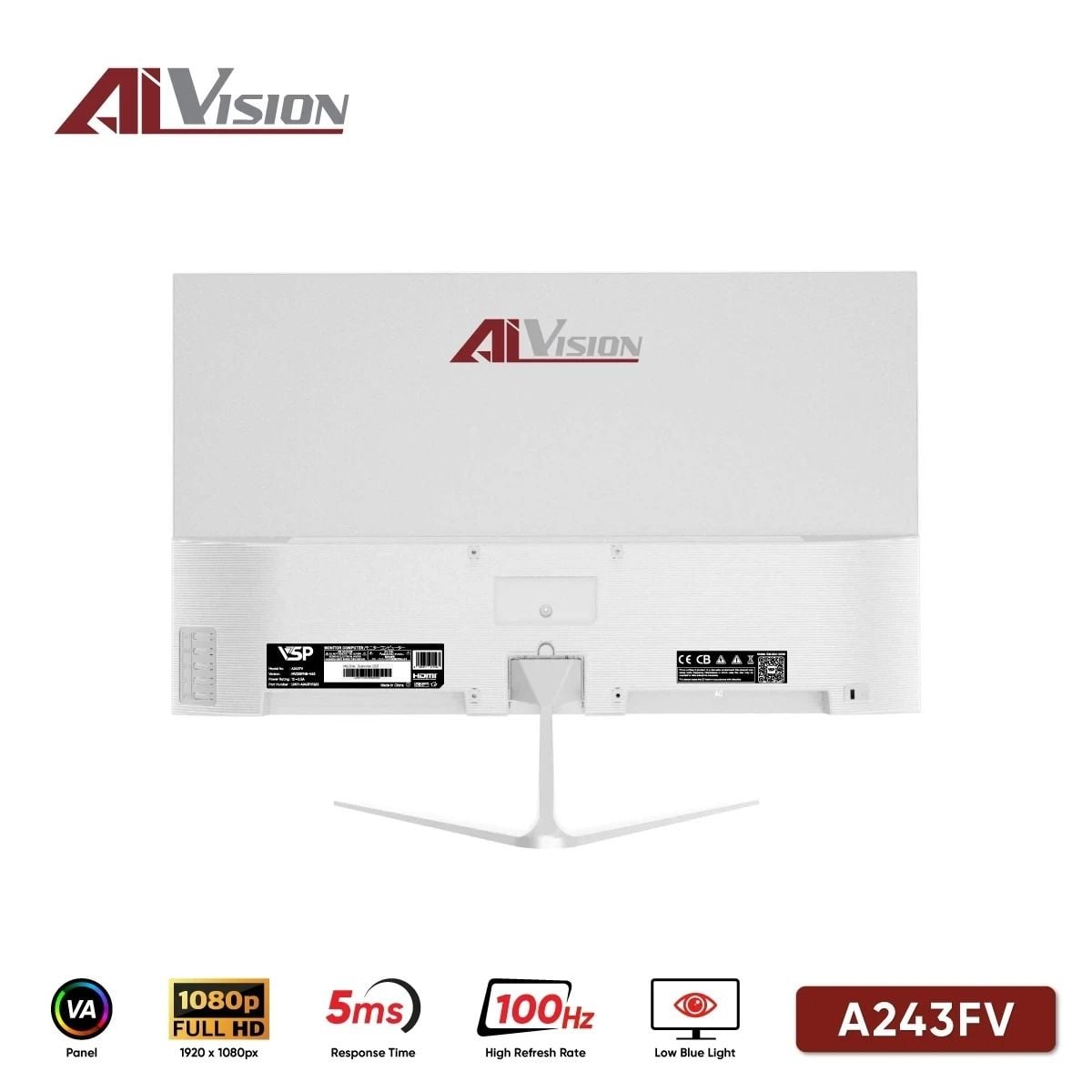 Màn hình Văn phòng Aivision A243FV-V2025 White | 24 inch, FHD, 100Hz, VA - Ảnh 2