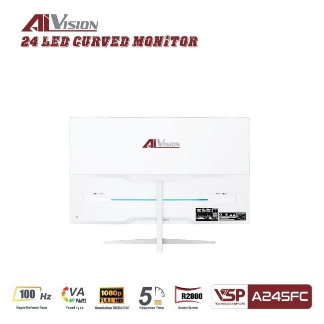 Màn hình Văn phòng Aivision A245FC White | 24 inch, FHD, 100Hz, VA - Ảnh 2