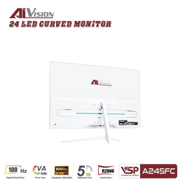 Màn hình Văn phòng Aivision A245FC White | 24 inch, FHD, 100Hz, VA - Ảnh 3