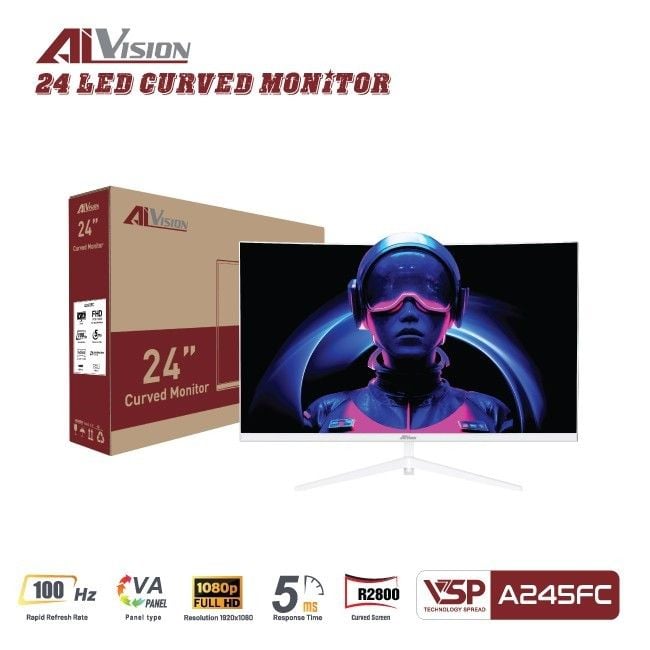 Màn hình Văn phòng Aivision A245FC White | 24 inch, FHD, 100Hz, VA - Ảnh 4