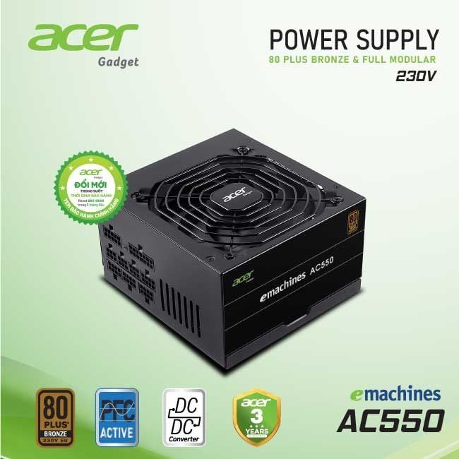 Nguồn máy tính ACER AC550 550W 80 Plus Bronze | Full Modular, ATX - Ảnh 3