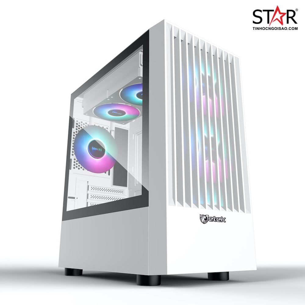 Thùng máy Jetek Game – X1 Tặng 3 Fan RGB (Trắng) - Ảnh 1