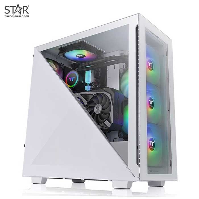 Thùng máy Thermaltake Divider 300 TG Snow ARGB Mid Tower Chassis (Trắng) (CA-1S2-00M6WN-01) - Ảnh 2