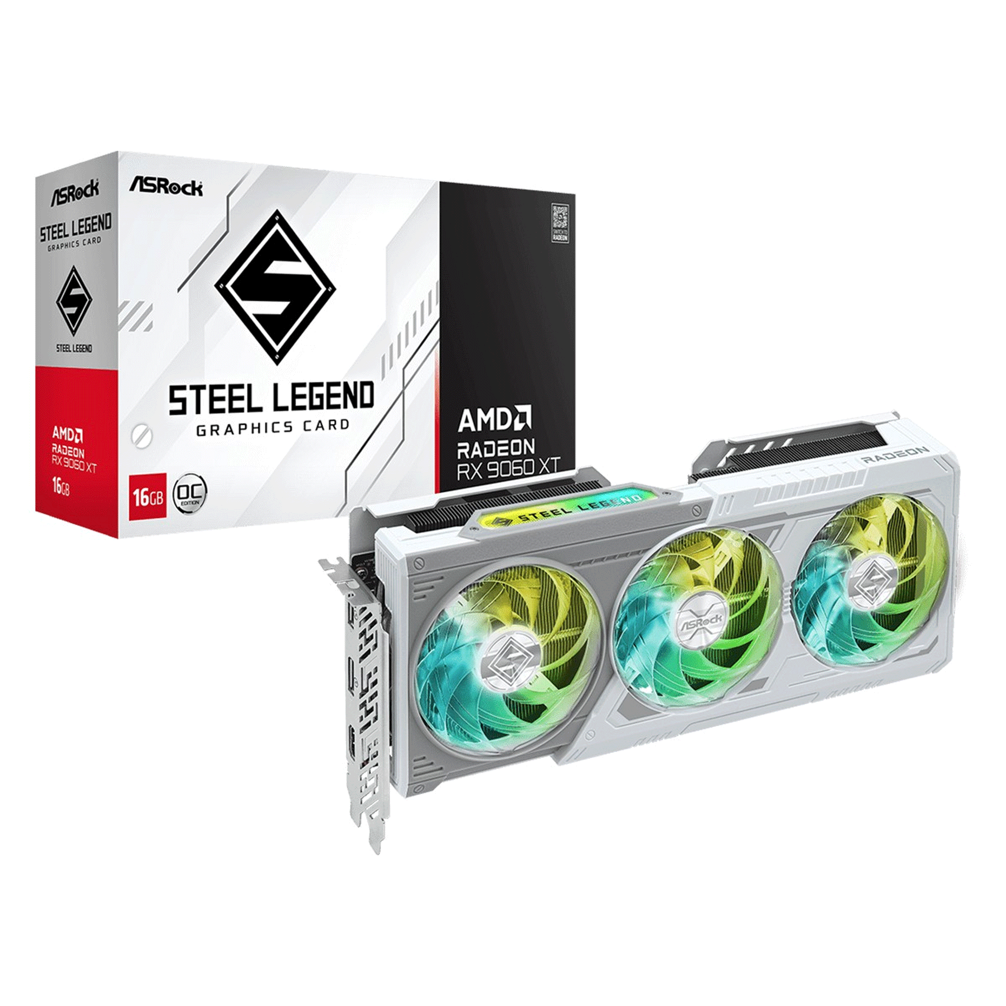Card màn hình AMD Radeon RX 9060 XT ASRock Steel Legend OC | 16GB GDDR6, 2048 SP, 750W - Ảnh 1