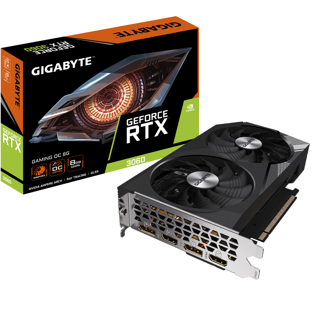 Card màn hình Gigabyte RTX 3060 GAMING OC 8GB (GV-N3060GAMING OC-8GD) - Ảnh 1