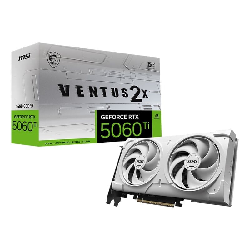 Card màn hình MSI Geforce RTX 5060 Ti 16G Ventus 2X OC White Plus - Ảnh 1
