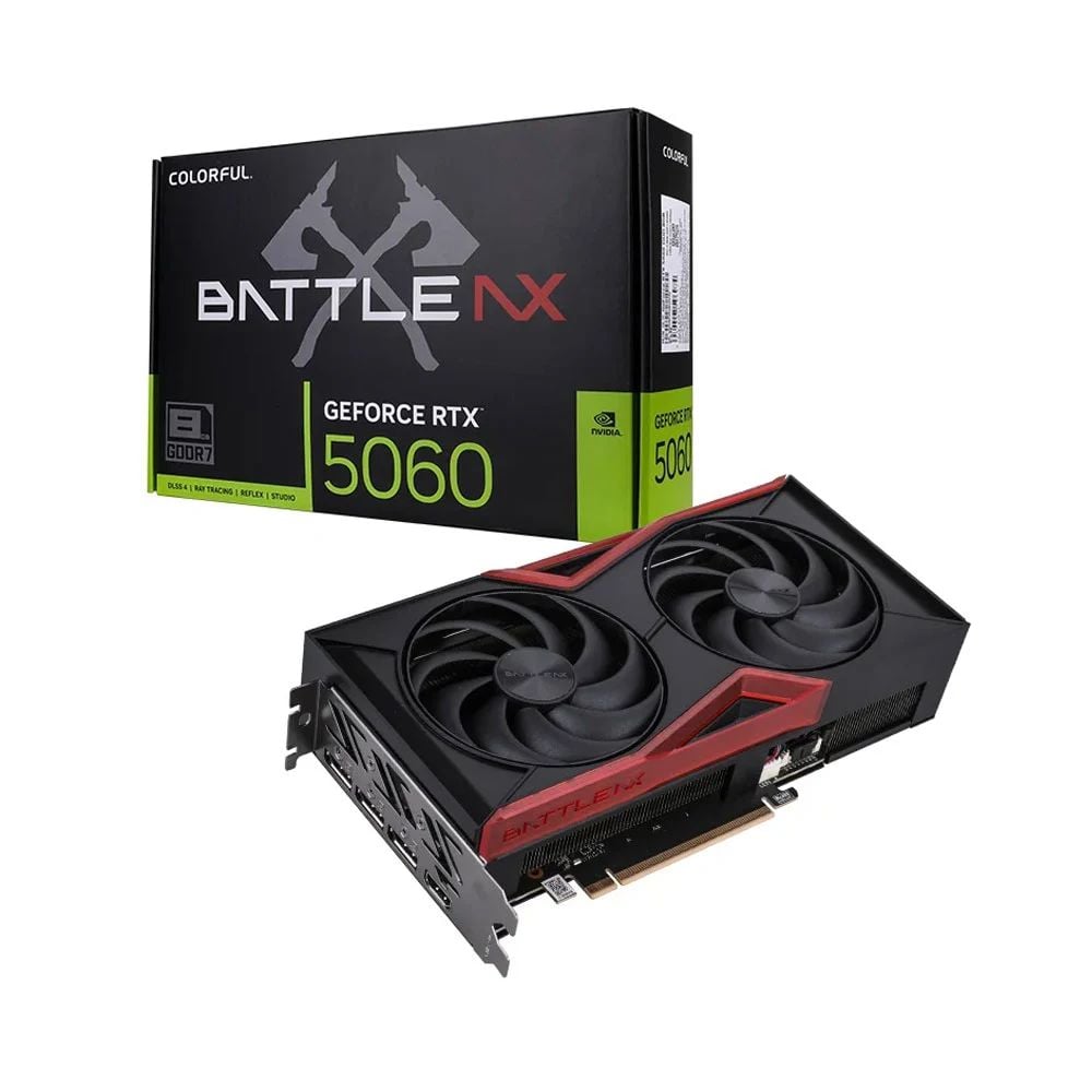 Card màn hình NVIDIA GeForce RTX 5060 Colorful Battle AX DUO | 8GB GDDR7, 3840 CUDA, 550W - Ảnh 1